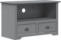 vidaXL - Tv-meubel - met - 2 - lades - BODO - 91,5x44,5x56 - cm - grenenhout - grijs