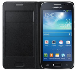 Samsung Galaxy Core LTE - Flip Cover - Ultra slank met opbergvakje - Zwart