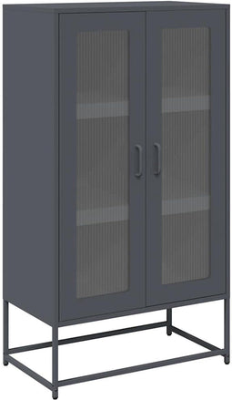 vidaXL - Hoge - kast - 68x39x123 - cm - staal - antracietkleurig