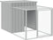 vidaXL - Kippenhok - met - ren - 110x609x110 - cm - staal - lichtgrijs