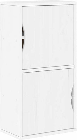 vidaXL - Bijzetkast - ODDA - 40x24x79 - cm - massief - grenenhout - wit