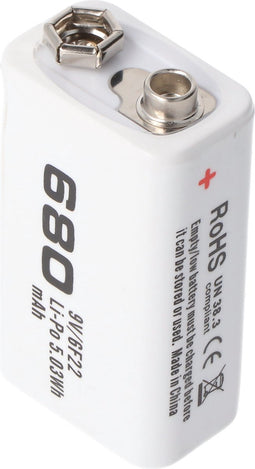 650mAh 8,4 volt batterij 9V blok, 6LR61, 6F22, 650mAh Li-Polymeer batterij ReadyToUse