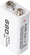 650mAh 8,4 volt batterij 9V blok, 6LR61, 6F22, 650mAh Li-Polymeer batterij ReadyToUse