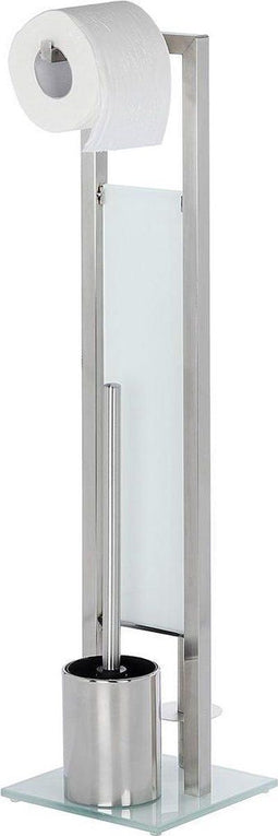WENKO Rivalta - Toiletbutler 3 in 1 - Toiletborstelhouder en toiletrolhouder - RVS mat
