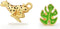 Metalmorphose Fashion Pin -Luipaard en blad