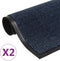 Droogloopmatten 2 st rechthoekig getuft 40x60 cm zwart