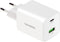 Mobiparts GaN Oplader - USB-C/USB-A - PD 3.0/QC 45W - Wit