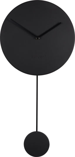 Zuiver Minimal Klok/ Wandklok Rond 30 cm Zwart
