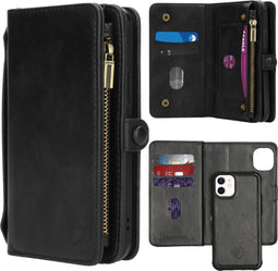 iMoshion Hoesje Geschikt voor iPhone 12 Mini Hoesje Met Pasjeshouder - iMoshion 2-in-1 Wallet Bookcase - Zwart