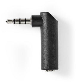 Nedis CAGP22980BK - 4-polige stereo-audioadapter - 90 graden hoek - Zwart