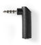 Nedis CAGP22980BK - 4-polige stereo-audioadapter - 90 graden hoek - Zwart