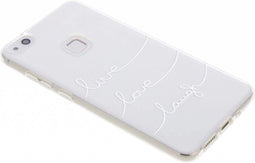 Hoesje Siliconen Geschikt voor Huawei P10 Lite - Design Backcover siliconen - Wit / Transparant / Live Love Laugh