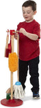 Melissa & Doug Let’s Play House! - Stoffen schoonmaakset - Houten bezem zwabber ragebol opbergstandaard (6-delig)