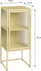 Mica Decorations Clifton Opbergkast met Deuren - L38 x B35 x H90 cm - Metaal - Beige
