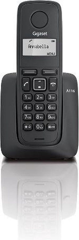 Gigaset A116 - DECT-telefoon - Bereik binnenshuis 30m buitenshuis 300m - Zwart