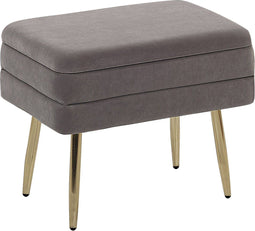 Beliani ODESSA - Hocker - Grijs - Fluweel