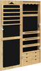 vidaXL - Sieradenkast - met - spiegel - wandgemonteerd - 37,5x10x106 - cm