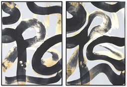 Schilderij Home ESPRIT Abstract Modern 103 x 4,5 x 143 cm (2 Stuks)