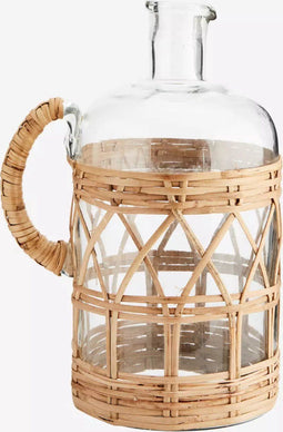 Madam Stoltz Glass Jug/W Cane