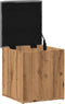 vidaXL - Opbergbankje - 42x42x45 - cm - bewerkt - hout - artisanaal - eikenkleur