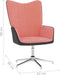 vidaXL Relaxstoel met voetenbank fluweel en PVC roze