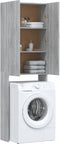 vidaXL - Wasmachinekast - 64x25,5x190 - cm - grijs - sonoma - eikenkleurig
