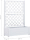 vidaXL - Plantenbak - met - latwerk - 100x43x142 - cm - PP - wit