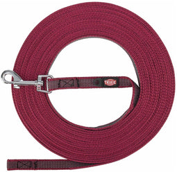 Trixie - Hondenriem Sleeplijn - Rubber anti slip - Sangria rood 5 mtr x 1,5 cm