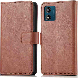 iMoshion Hoesje Geschikt voor Motorola Moto E13 Hoesje Met Pasjeshouder - iMoshion Luxe Bookcase - Bruin