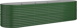 vidaXL - Plantenbak - 296x80x68 - cm - gepoedercoat - staal - groen