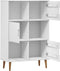 vidaXL - Boekenkast - MOLDE - 90x35x133,5 - cm - massief - grenenhout - wit