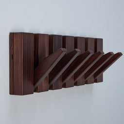 Urban State Piano - Wandkapstok - 6 haken - Donker hout - Walnoot finish