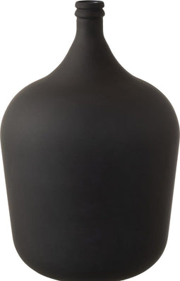 J-Line vaas Karaf - glas - mat zwart - 56 cm hoog