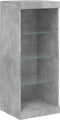 vidaXL - Dressoir - met - LED-verlichting - 41x37x100 - cm - betongrijs