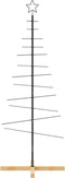 vidaXL - Kerstdecoratie - kerstboom - met - houten - basis - 150 - cm - metaal - zwart