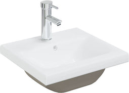 vidaXL - Inbouwwastafel - met - kraan - 42x39x18 - cm - keramiek - wit