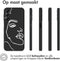iMoshion Hoesje Geschikt voor Samsung Galaxy A14 (5G) / A14 (4G) Hoesje Siliconen - iMoshion Design hoesje - Zwart / Line Art Woman Black