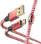 Hama Reflective - USB-A naar Micro-USB Kabel - Snellaadkabel 3A 150cm - Rood