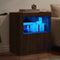 vidaXL - Dressoir - met - LED-verlichting - 60,5x37x67 - cm - bruin - eikenkleur