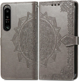iMoshion Hoesje Geschikt voor Sony Xperia 1 IV Hoesje Met Pasjeshouder - iMoshion Mandala Bookcase - Grijs