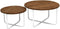Brix | Salontafel| Levi | wit | set van 2 | mangohout met staal