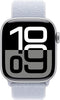 Apple Watch Series 10 - Smartwatch - GPS + Cellular - 46mm Aluminium Geweven sportbandje Zilver (Blauw)