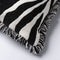 Dutch Decor ZABY - Sierkussen 45x45 cm - zebra print - met franjes - Raven - zwart - Inclusief binnenkussen