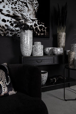 PTMD Sebra Ronde Bloempot - H10 x Ø10 cm - Geglazuurd Keramiek - Wit