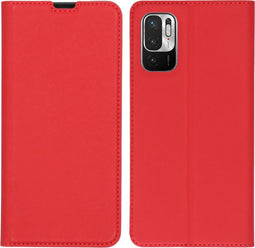iMoshion Hoesje Geschikt voor Xiaomi Redmi Note 10 (5G) Hoesje Met Pasjeshouder - iMoshion Slim Folio Bookcase - Rood