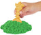 Kinetic Sand - Zandbak-set met 454 g groen origineel kinetisch zand opbergzandbak 4 vormen en gereedschap - Sensorisch speelgoed