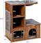 Coast Kattenspeelhuis - Hout - Krabpaal met Pluche Zitting - Bruin - 69x39x80,5 cm
