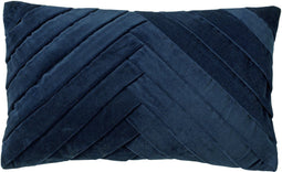 Dutch Decor FEMM – Sierkussen 30x50 cm - velvet - effen kleur - Insignia Blue - donkerblauw - Inclusief binnenkussen