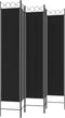 vidaXL - Kamerscherm - met - 5 - panelen - 200x200 - cm - stof - zwart