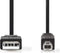 Nedis USB 2.0 Kabel - USB-A Male - USB-B Male - 0.50 m - Zwart
